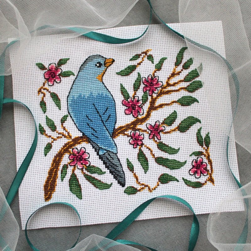 Cross stitch pattern Bird on a branch, cross stitch pattern PDF - 其他數位設計 - 其他材質 