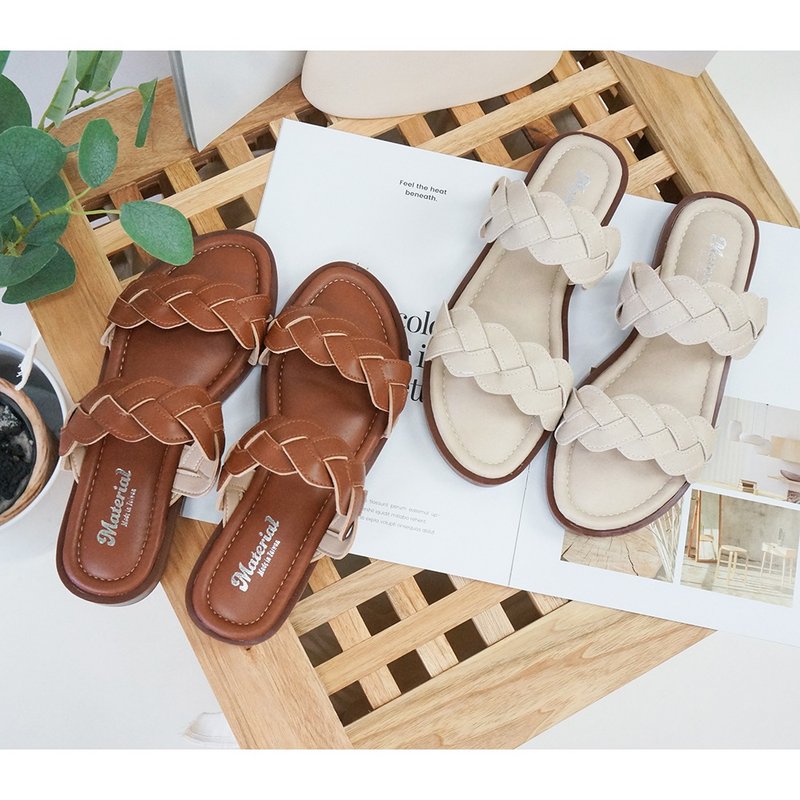 Slippers MIT woven double belt soft Q bottom slippers T50128 Material ...