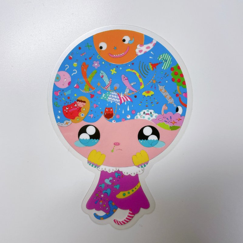 mimitofu's emotion planet No. 2 alien sticker (No. 2 forgot to wear sunscreen) - Stickers - Plastic Multicolor