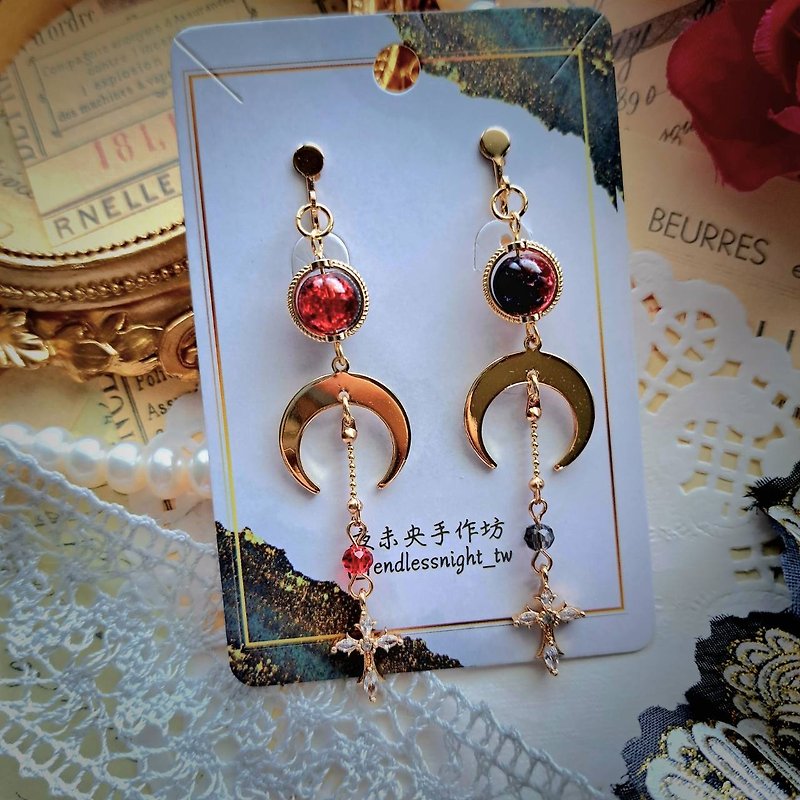 Western Literature Series Earrings-Moonlight Shadow - Earrings & Clip-ons - Other Metals Gold