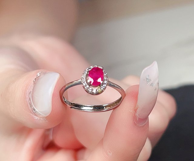 Natural Ruby 1,67ct 2024 women Tiffany style engagement or promise 925 sterling silver ring leo birthstone jule gemstone ring gift for loved one