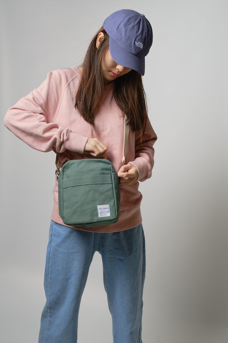 Travel lightweight waxed canvas messenger sling bag, Koala 208-Amsterdam Green - Messenger Bags & Sling Bags - Other Materials Green