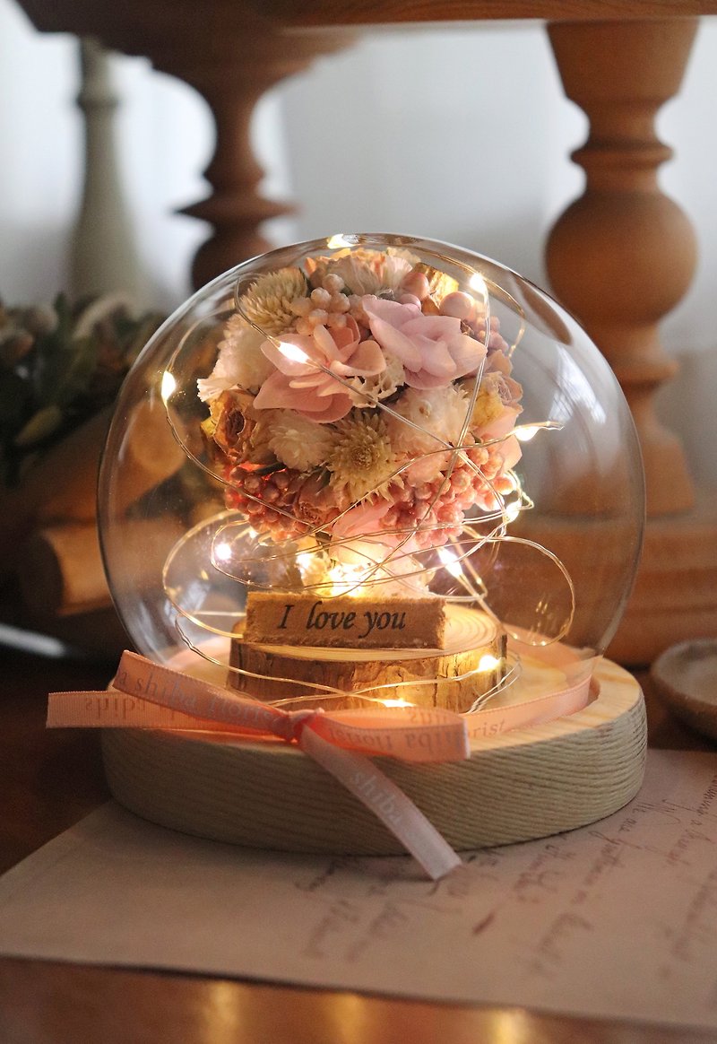 | Customized gifts | - Chloris - Everlasting tree glass ball night light commemorative gift - ช่อดอกไม้แห้ง - พืช/ดอกไม้ สึชมพู