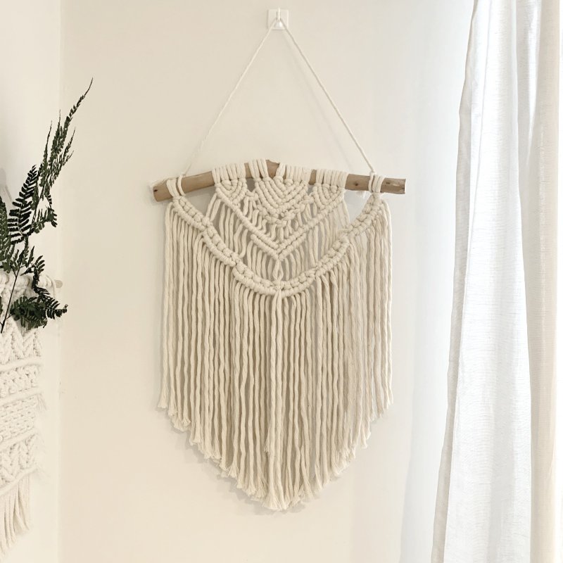 Macrame 森林系 流木 溫暖 北歐風格 掛飾 - 擺飾/家飾品 - 棉．麻 白色