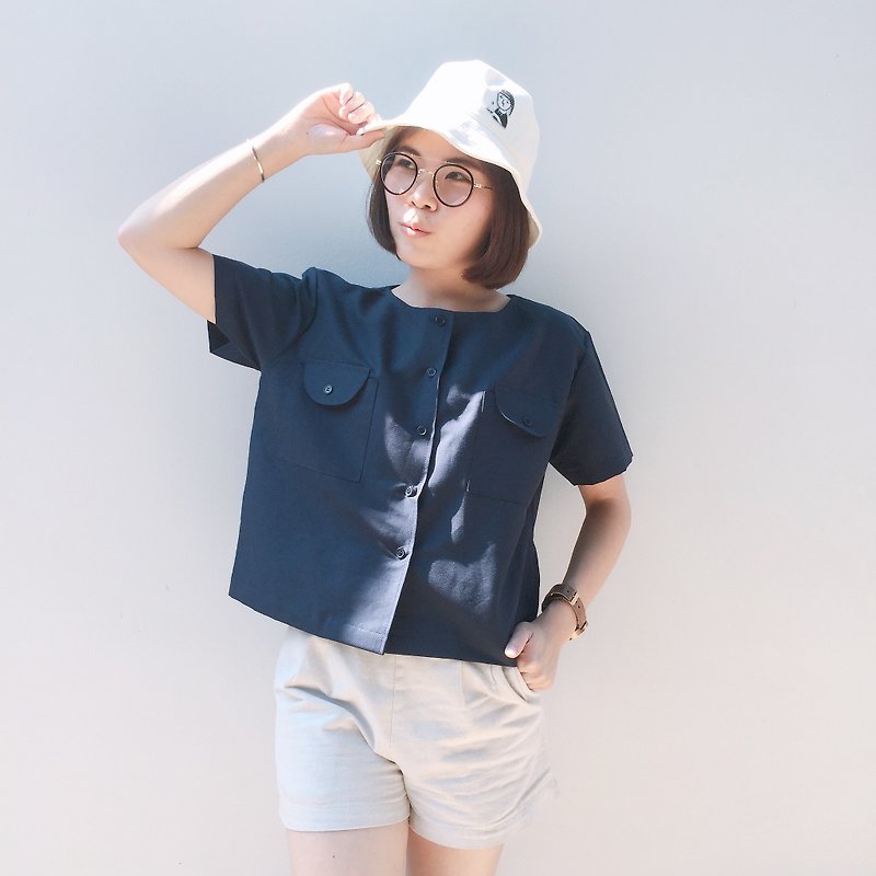 Tom Beary Shirt : Navy color - Women's Tops - Other Materials Blue