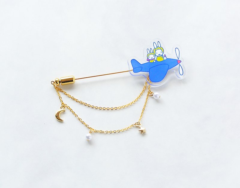 Miffy flying brooch - Brooches - Acrylic Blue