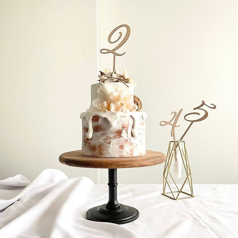 ケーキトッパー 数字 誕生日ケーキ 飾り フォトプロップス - 其他 - 木頭 咖啡色