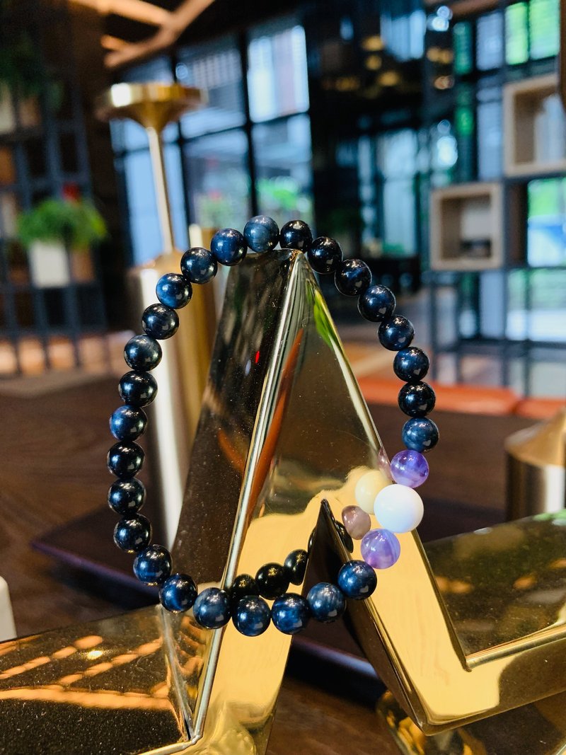 驀然(手環系列)藍虎眼6mm--心想事成 - 手鍊/手環 - 水晶 藍色