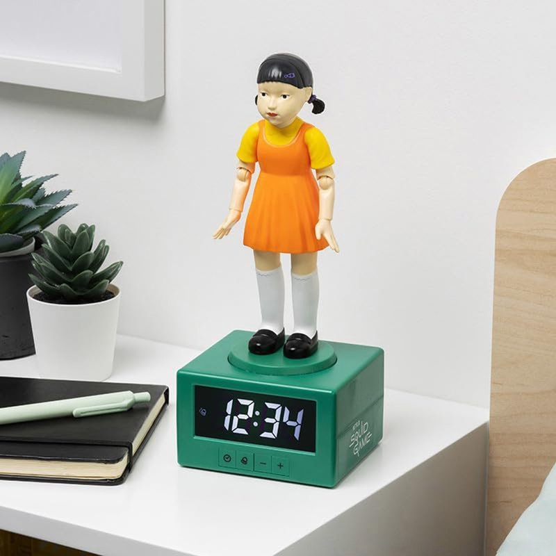 Paladone UK魷魚遊戲 英熙娃娃 Figure 3合1 鬧鐘小夜燈 - 時鐘/鬧鐘 - 塑膠 橘色
