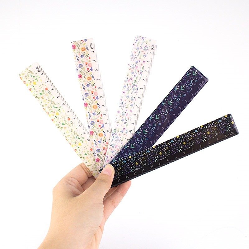 Curve soft / students with ruler / measuring / ruler / 15cm-small floral series - Other - Paper Blue