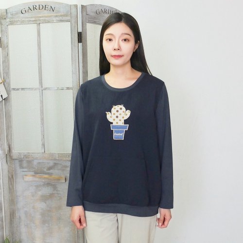 花木馬幸福造夢鋪 Hana Mokuba 針梭織拼接趣味貼布大口袋圓領上衣
