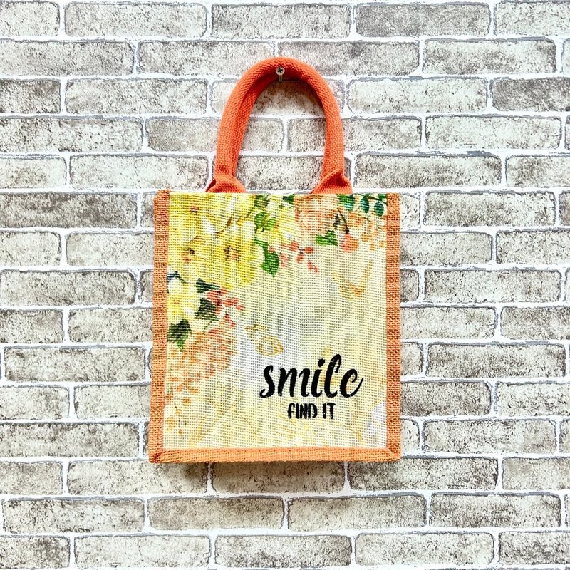 [Handmade] Yellow Butterfly – Sunset Orange – Cultural and Creative Style Lifestyle Bag - กระเป๋าถือ - ผ้าฝ้าย/ผ้าลินิน หลากหลายสี