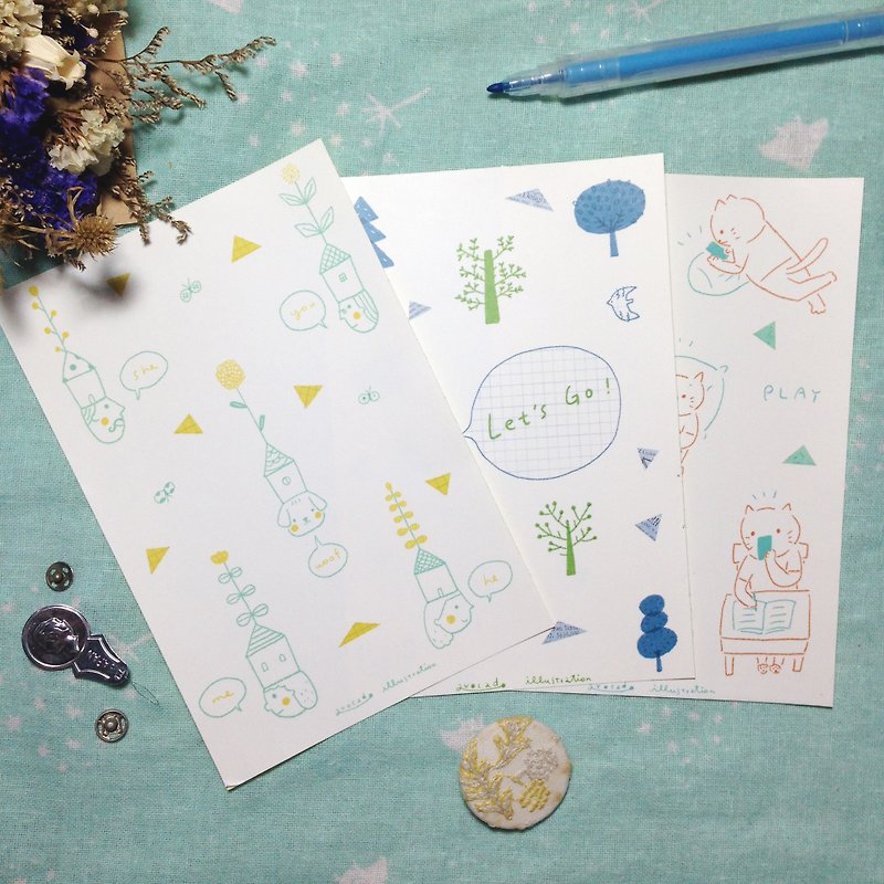 DIY from scrapbooking paper - go to the forest / house friends / cats and cats - สติกเกอร์ - กระดาษ 