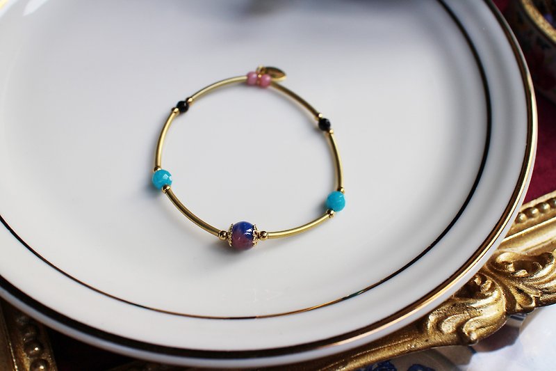<Slow temperature natural stone series> C1022 brass crystal bracelet - สร้อยข้อมือ - เครื่องเพชรพลอย 