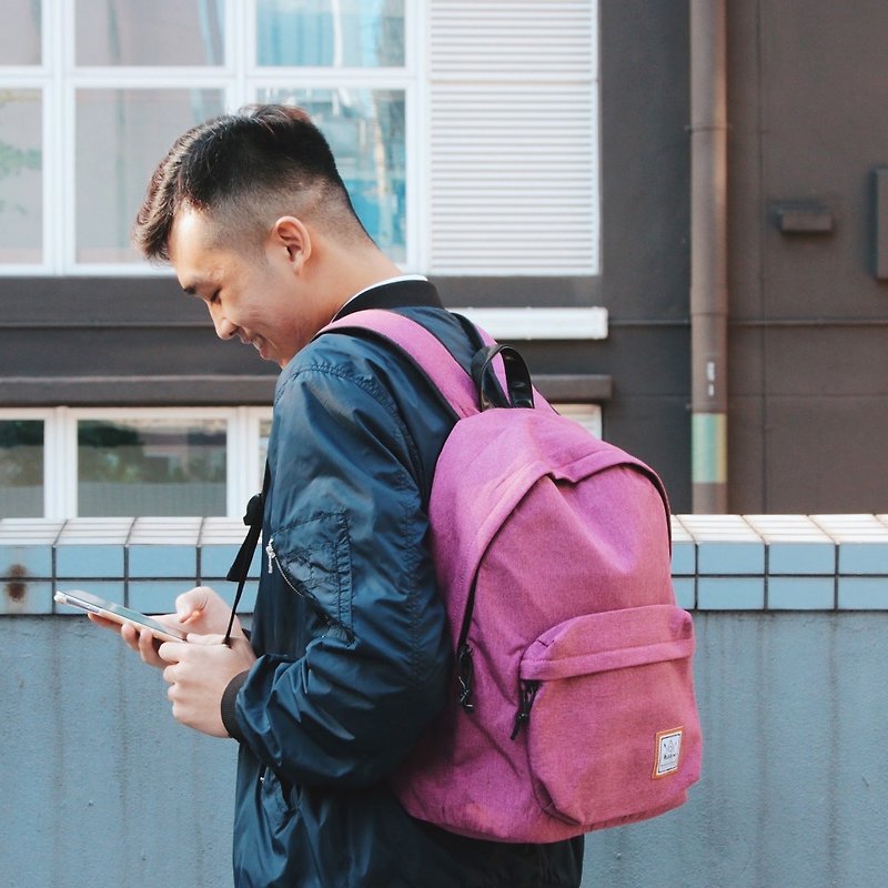 Lilac • Classic Backpack - กระเป๋าเป้สะพายหลัง - ผ้าฝ้าย/ผ้าลินิน สีม่วง