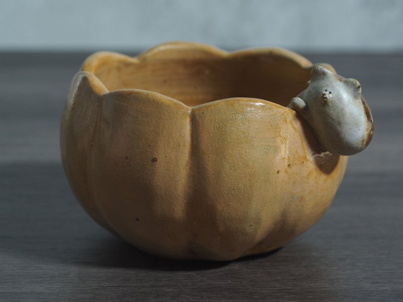 南瓜型刺蝟器皿 - 擺飾/家飾品 - 陶 橘色
