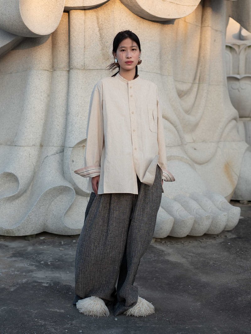 Pulp Linen short shirt - เสื้อผู้หญิง - ผ้าฝ้าย/ผ้าลินิน ขาว