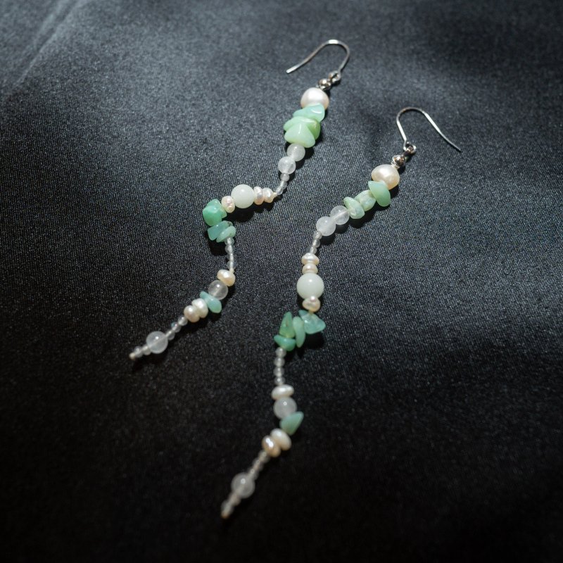 Mian Yun earrings - Earrings & Clip-ons - Semi-Precious Stones Green