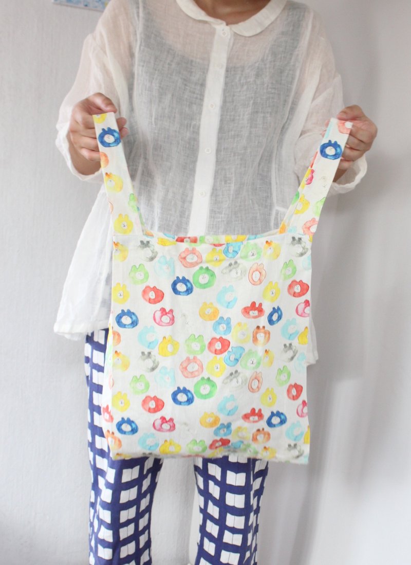 spicanoniwa textile /tropicalmuu/ecobag/環保袋 - ショルダーバッグ - コットン・麻 多色