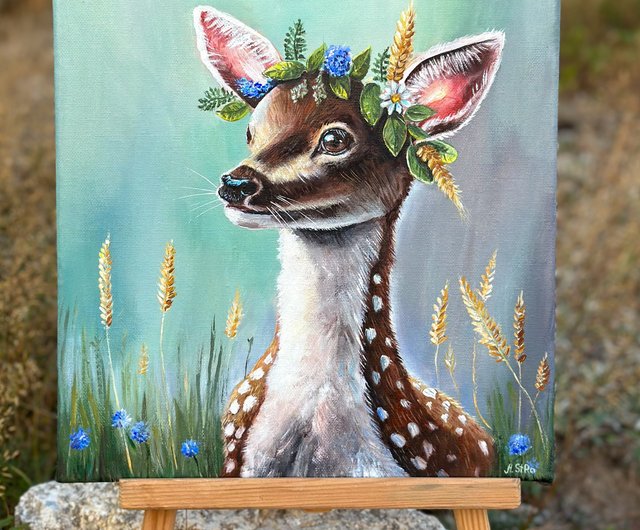原画　額付き　送料込み　鹿　絵画　動物画　アクリル画　現代アート　一点物　手描き Amazon.co.jp: 原画 馬 一点物 絵 絵画 動物画 肉筆画 アクリル