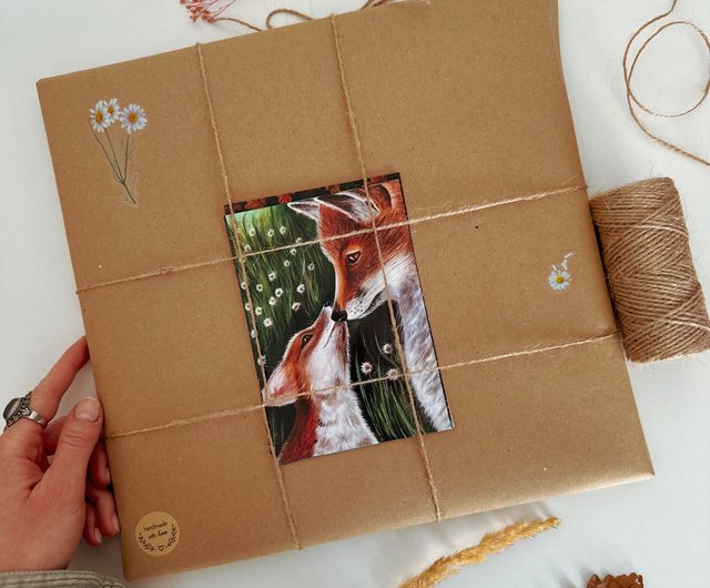 鹿のオリジナルキャンバス絵画、鹿の装飾、手作りギフト、森のアート