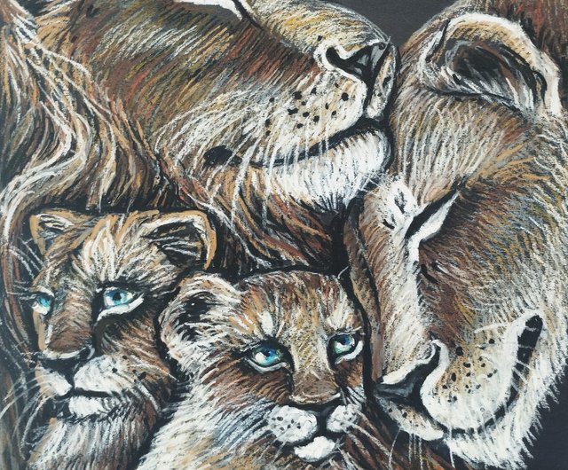 ライオン　動物　アニマル　油画　油絵 Amazon.co.jp: Canorna 油絵 【ライオン】動物 カラフルな動物 数字