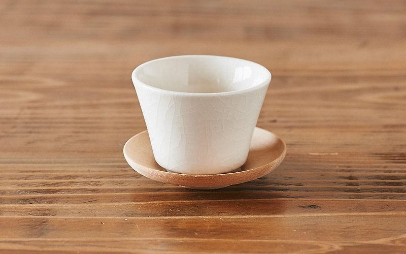 茶托　白木 - マグカップ - 陶器 カーキ