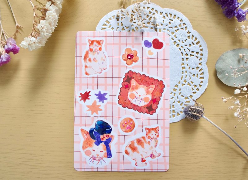 クッキー風なねこポストカード - 卡片/明信片 - 紙 橘色