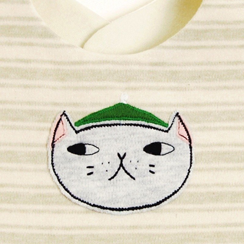 帽子貓貓 圍兜口水巾 - 口水肩/圍兜 - 棉．麻 綠色