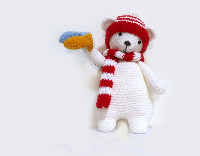 Aprilnana_polar bear crochet doll, amigurumi - ตุ๊กตา - วัสดุอื่นๆ ขาว