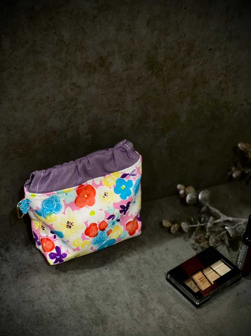 Shrapnel Mouth Gold Cosmetic Bag-Colorful - Toiletry Bags & Pouches - Cotton & Hemp Pink