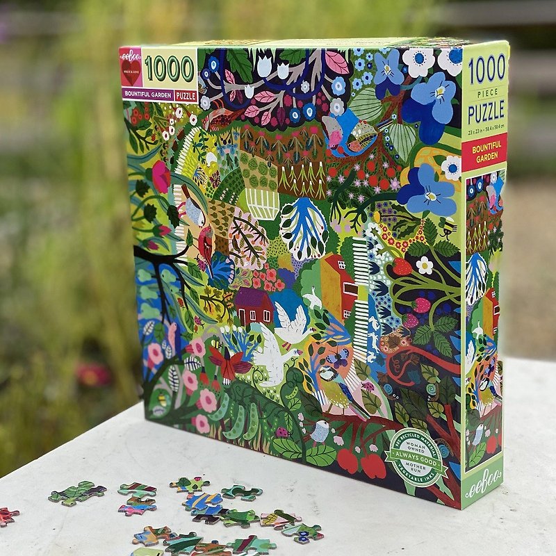 eeBoo 1000 Piece Puzzle-Bountiful Garden 1000 Piece Puzzle - เกมปริศนา - กระดาษ หลากหลายสี