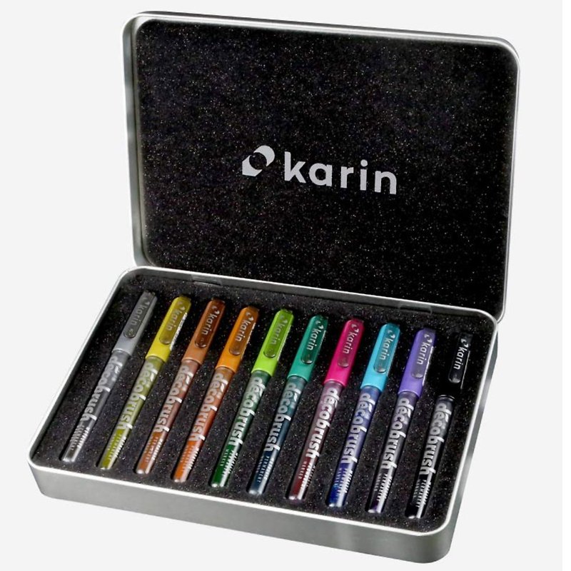 10支 DecoBrush 金屬色液態彩繪筆 鐵盒裝 - 其他書寫用具 - 顏料 