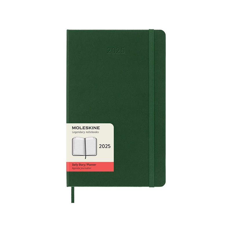 MOLESKINE 2025 Diary 12M Hard Case - L-Shaped Green Hot Stamping Service - Notebooks & Journals - Paper Green