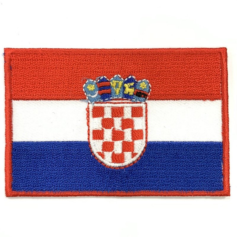 Croatian flag embroidery embroidery back glue patch sleeve label cloth label cloth patch patch patch embroidery arm - Badges & Pins - Thread Multicolor