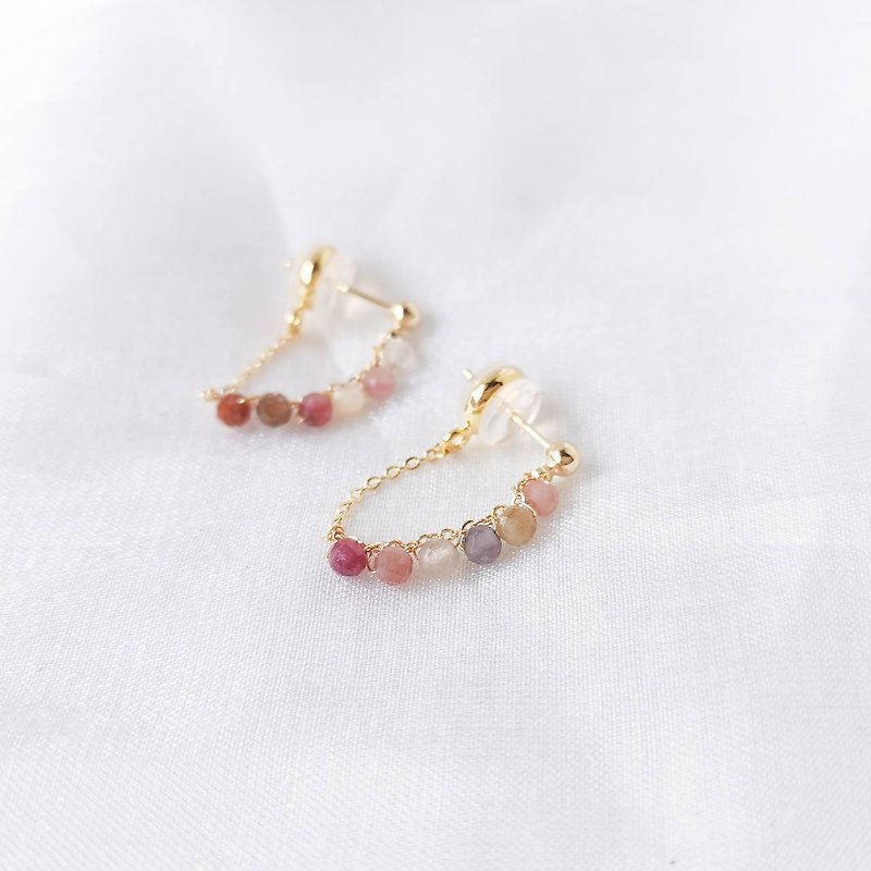 【Veverka】Rainbow- Earrings Rainbow Tourmaline - Earrings & Clip-ons - Semi-Precious Stones Multicolor