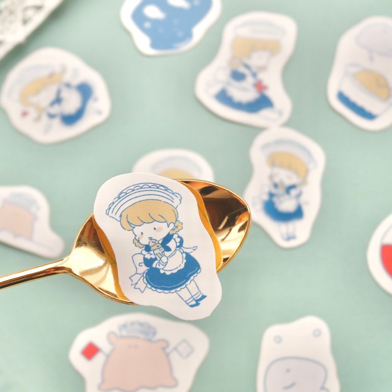 【online先行販売】フレークシール　マリン柄 - 貼紙 - 紙 藍色