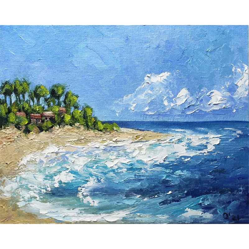 Seascape Oil Painting Original Painting - โปสเตอร์ - วัสดุอื่นๆ 
