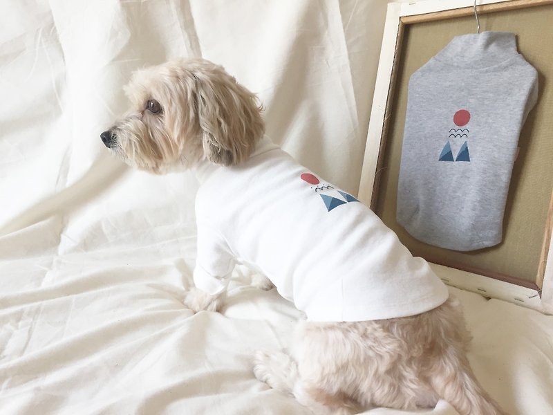 [Silk Printing Pet Clothes] Snow-white sweater with long sleeves inside - Clothing & Accessories - Cotton & Hemp White