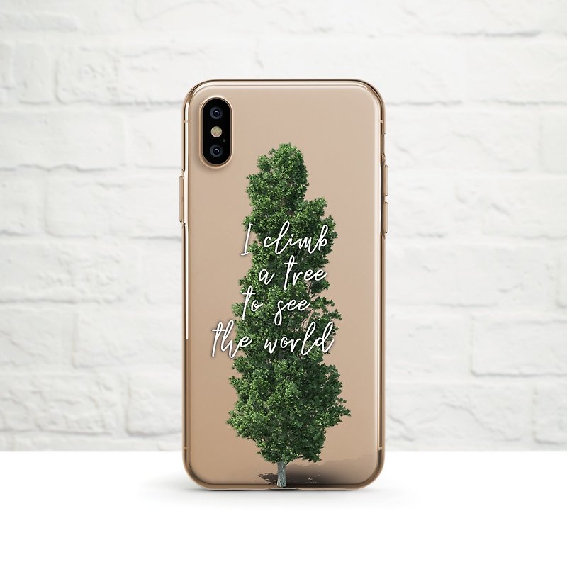 I Climb a Tree to See The World, iPhone 13pro, 12mini to iPhone SE2/5, Samsung - Phone Cases - Silicone Green