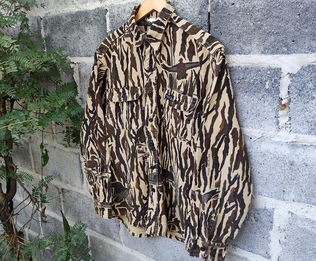 Vintage Rattlers Brand Ducks Unlimited Camo Chamois Hunting Shirt