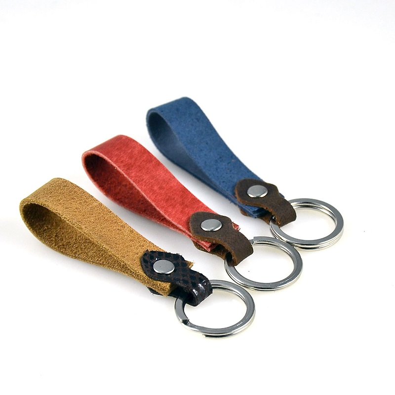 U6.JP6 Handmade Leather Goods-Imported Cowhide Handmade/Handmade Leather Hand Charm/ Brown/Blue/Red - Keychains - Genuine Leather 