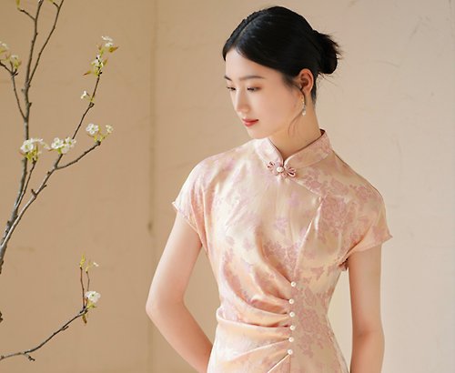 初蟬 新中式 收腰顯瘦中國風改良旗袍洋裝