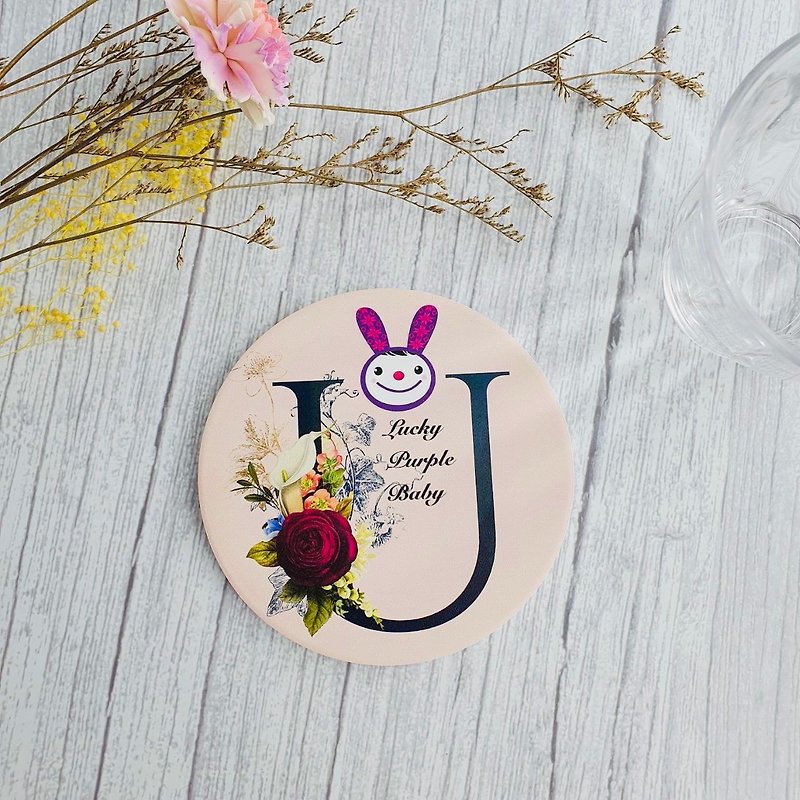 [Lucky Purple Baby] You are the only one in my heart. The absorbent coaster is a practical gift for lucky blessings. - Coasters - Other Materials Pink