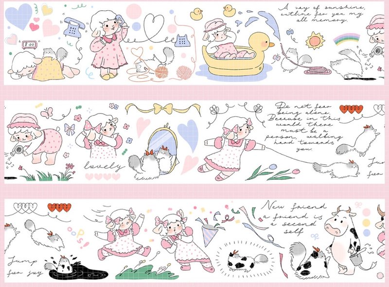 swee lamb PET paper tape glossy - Stickers - Other Materials Multicolor