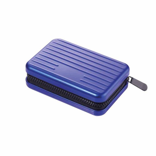 TROIKA 【畢業禮物】RFID 個資防盜硬殼卡夾零錢夾(藍)