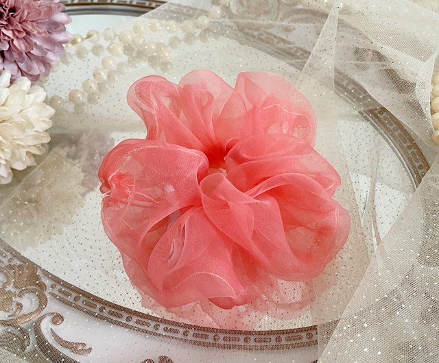 布製シュシュ/オーガンザシュシュリング ヘアゴム ヘアロープ 髪