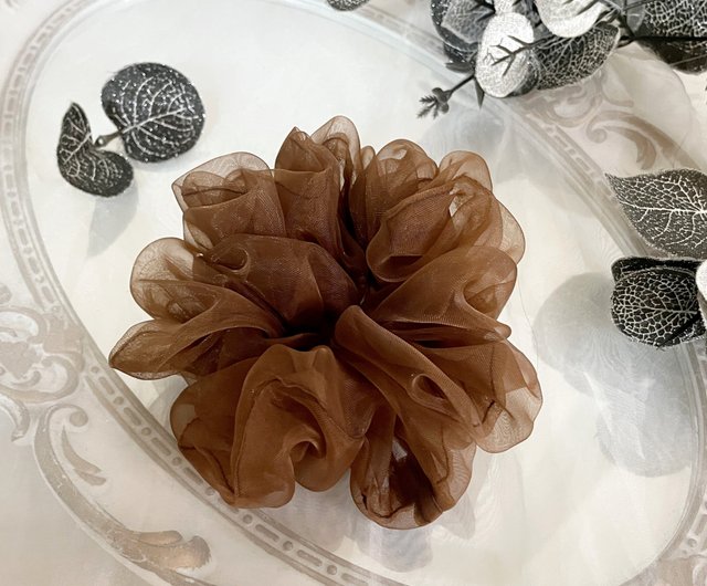 布製シュシュ/オーガンザシュシュリング ヘアゴム ヘアロープ 髪