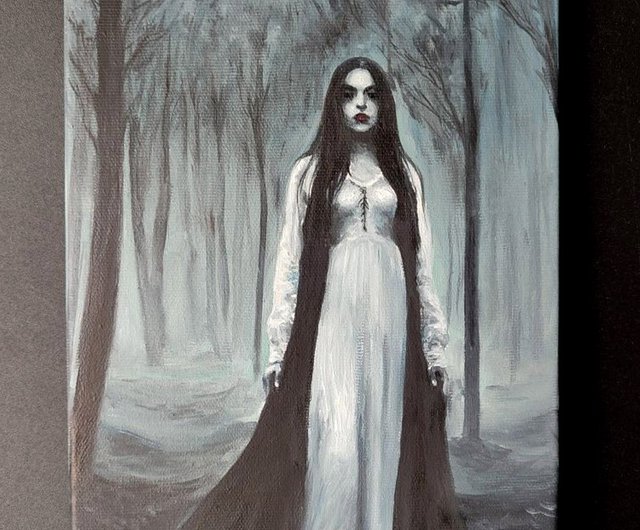 魔女の絵、掛け絵、手作りの絵画、家居裝飾画 裝飾画掛画 森の魔女