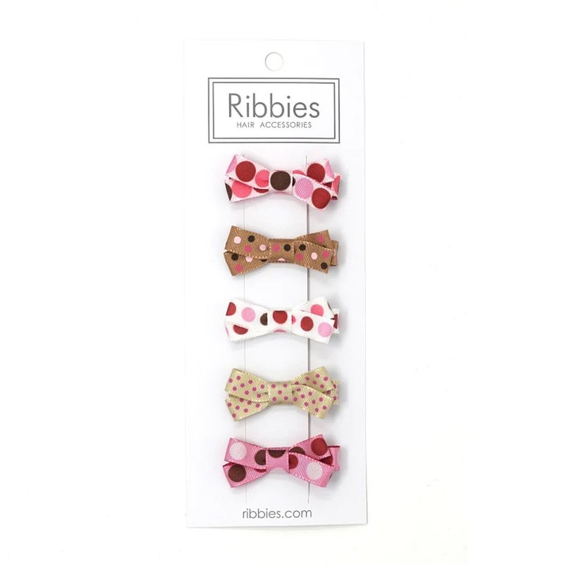 British Ribbies candy bow set of 5 - small dots - เครื่องประดับผม - เส้นใยสังเคราะห์ 